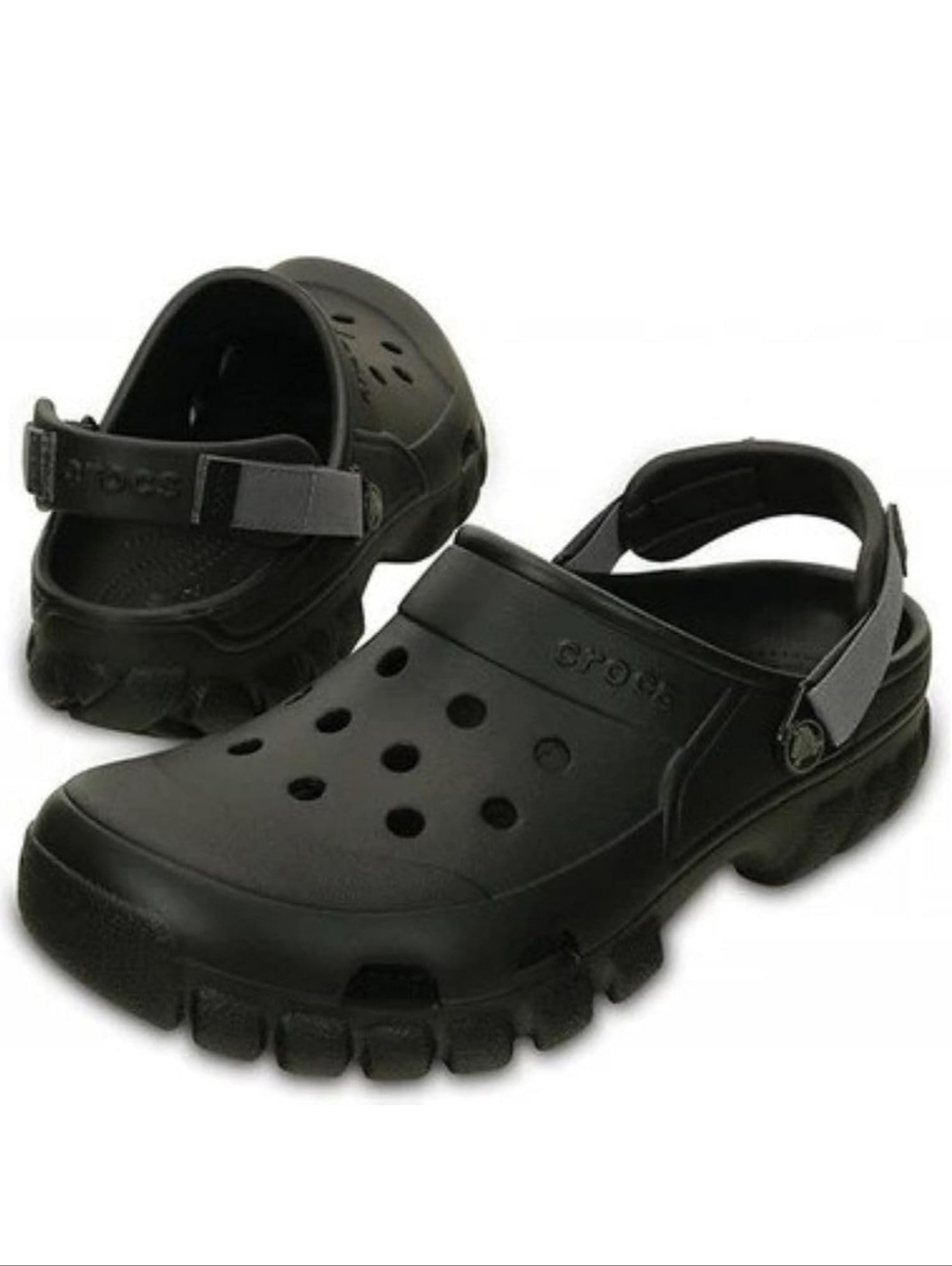 Crocs Unisex Adult black Offroad Sport Clogs Men's Size 10 Women's Size 12